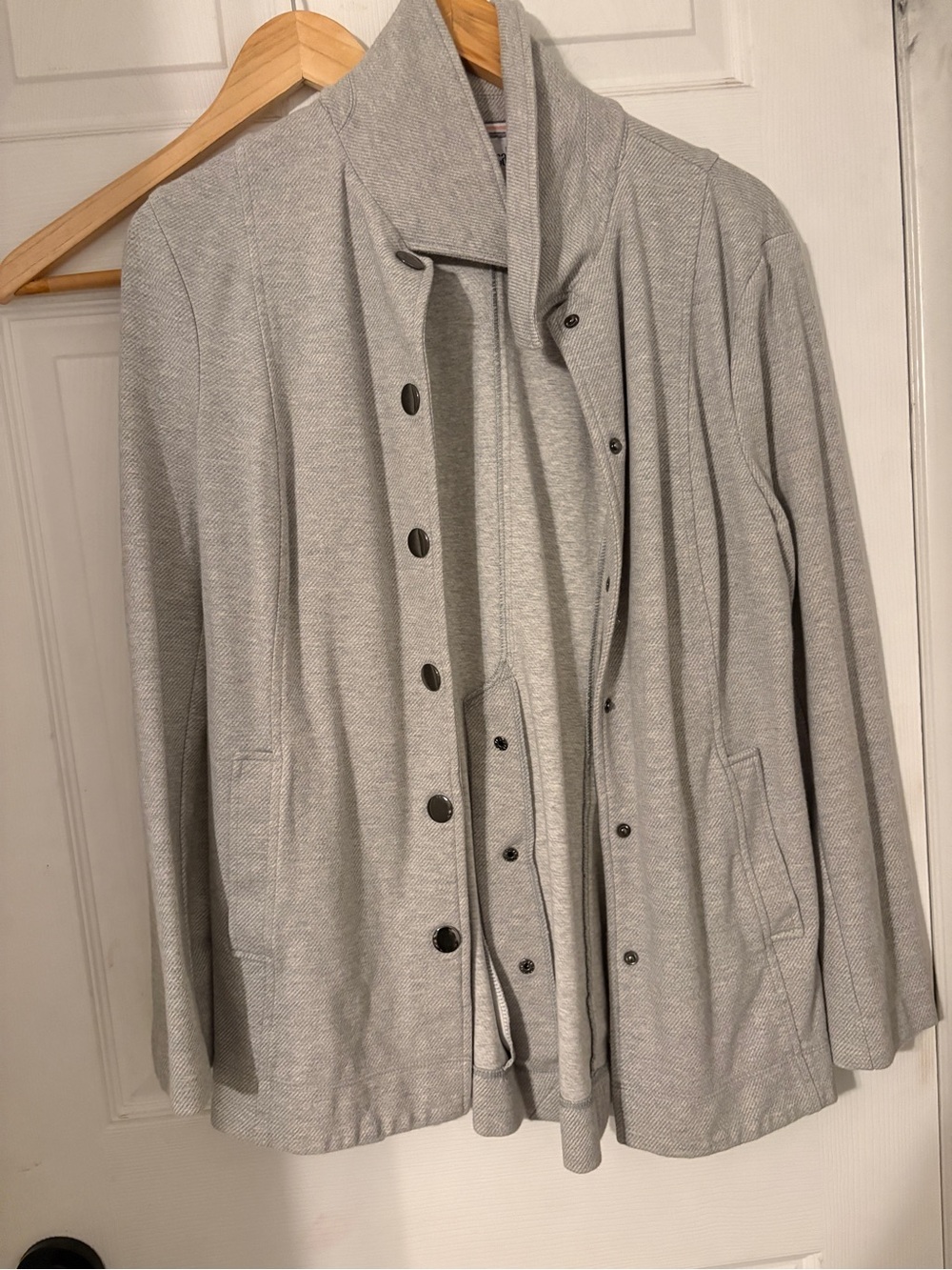 Light Gray Button-Front Jacket - Picture 2 of 3